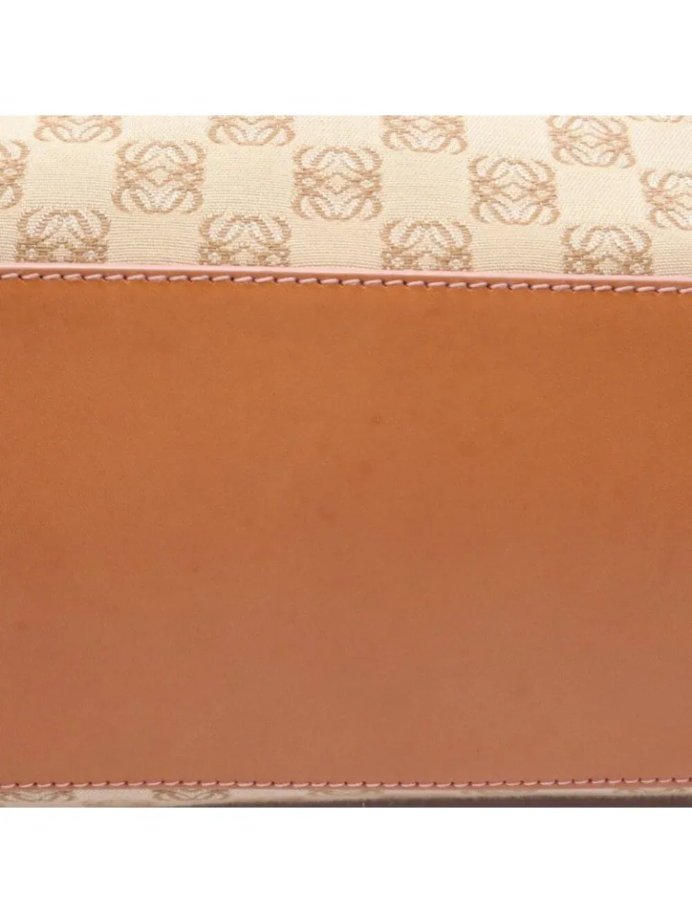 Loewe Tote Bag Repeat Anagram Beige Canvas Leather